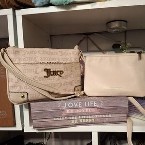 Juicy Couture Pale Pink Crossbody Bag And Cosmetics Bag Set